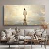 Pittura Astratta di Cristo che Cammina sull'Acqua - Arte Murale su Tela, Stampa su Tela per Soggiorno, Ufficio - Decorazione per la Casa Cristiana Ispiratrice