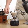 Tragbarer Kaffeefilter Edelstahl Leicht zu reinigen Wiederverwendbar Doppelschichtiger Kaffeetrichter Papierloser Pour-Over-Halter Kaffeetropfer