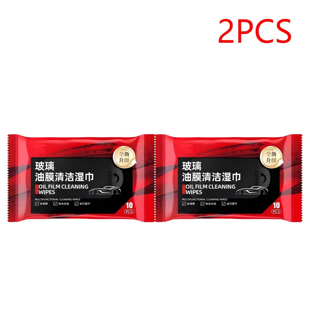 2-10PCS Car Glass Oil Film Removal Wipes Car Window Glass Oil Film Remover Car Oil Stain Cleaner Oil Film Remover Wet Wipes 2PCS