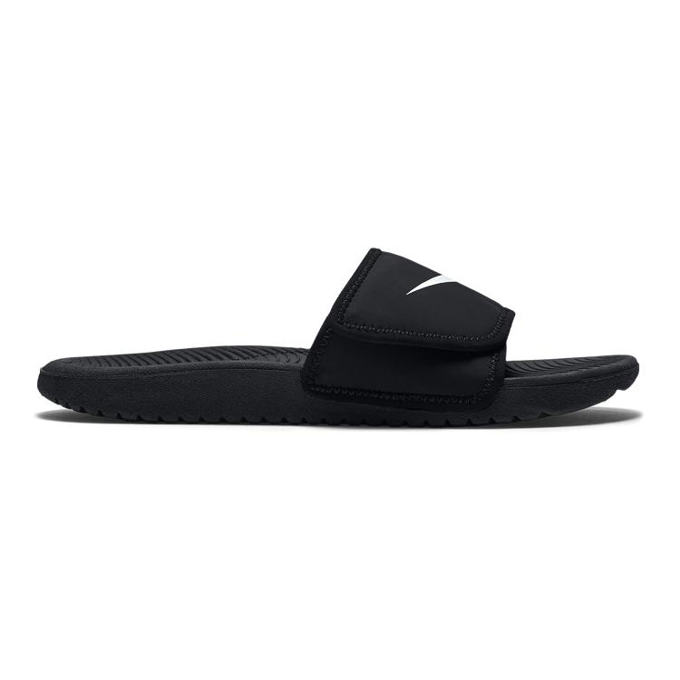Nike Kawa Slip Resistant Abrasion Resistant Slippers Black White Kids' 819344-001