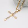 Trendy Rhinestone Cross Necklace Clavicle Sweater Chain
