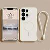 Wrist Strap Magsafe Liquid Silicone Case For Samsung Galaxy S25 Edge S24 Ultra S23 FE S22 S21 Magnetic Wireless Charging Cover