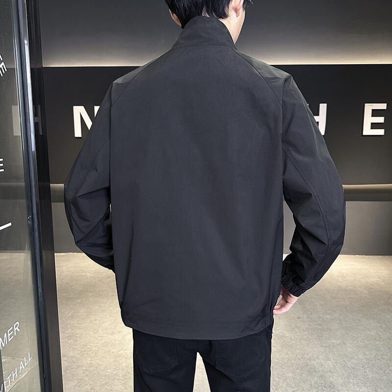 Men'S Stand-Up Collar Jacket Spring New Casual Basic Fashion Versatile Tooling Jacket Fashion Handsome Top