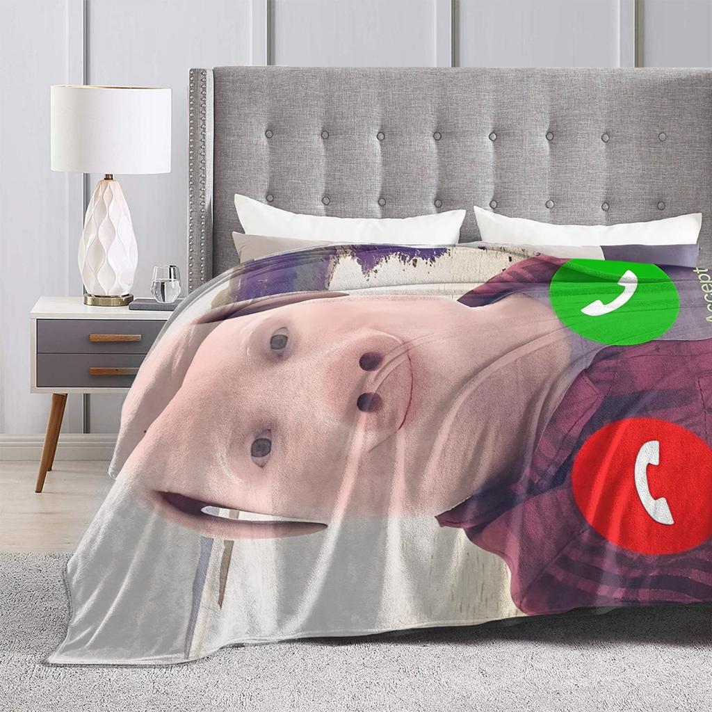John Pork Is Calling Super Warm Blanket  Picnic Plush Throw Blanket Funny Bedroom Flannel Bedspread Sofa Bed Cover