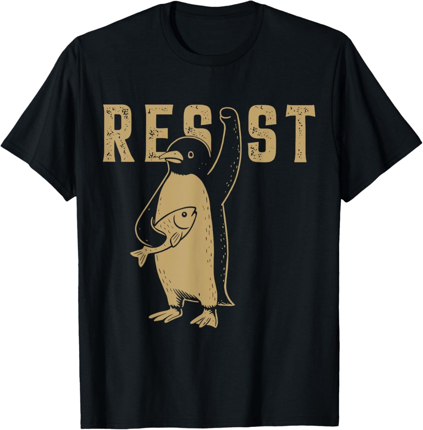 Resist Penguins Activism Graphic We Stand With Penguins T-Shirt S разноцветный