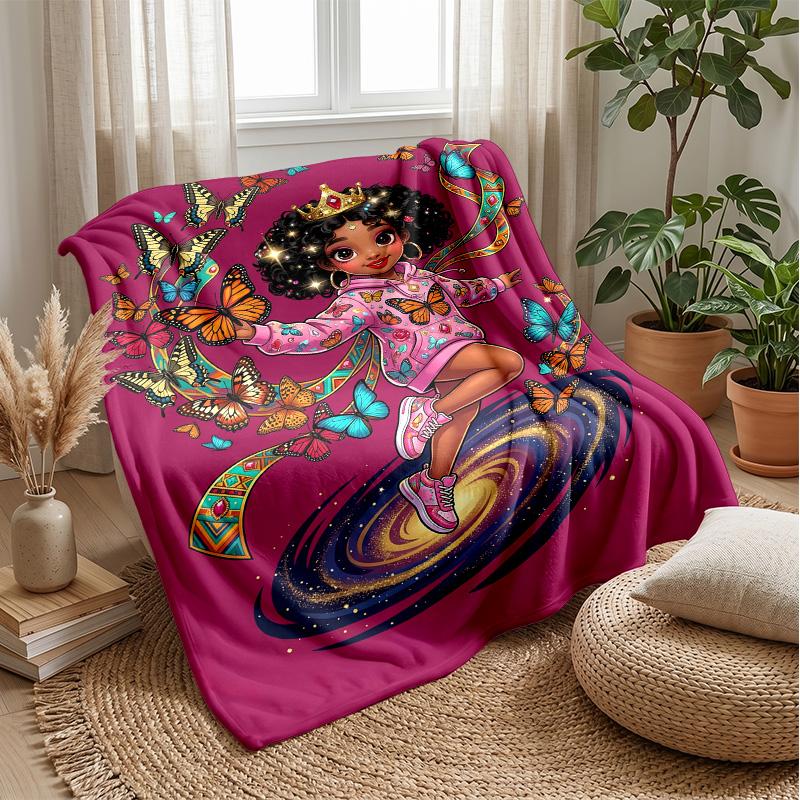 

Butterfly Dreams in Colors blanket Personalized Name Flannel Blanket Soft Cozy Plush Throw for Sofa Bed Lightweight Home Decor 75x90cm