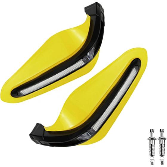 Motorcycle Handguards With LED Lights Motorbike Accessories Modification Protective Gear Compatible With ATV Bike Off(Green)