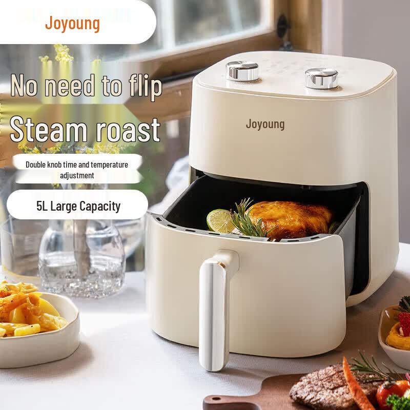 Joyoung 5L No-Flip Steam Air Fryer CN plug (adapter included)