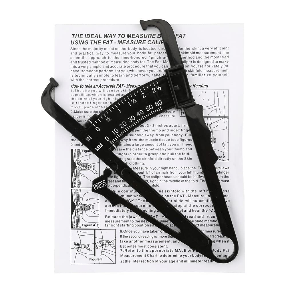 Body Fat Caliper and Measuring Tape for Body, Body Fat Caliper Set, Retractable Double Scales Rulers for Accurately Measuring BMI Skin Fold Fitness