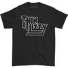 T-shirt da uomo Slim Fit con logo Thin Lizzy Taglia Piccola Nera