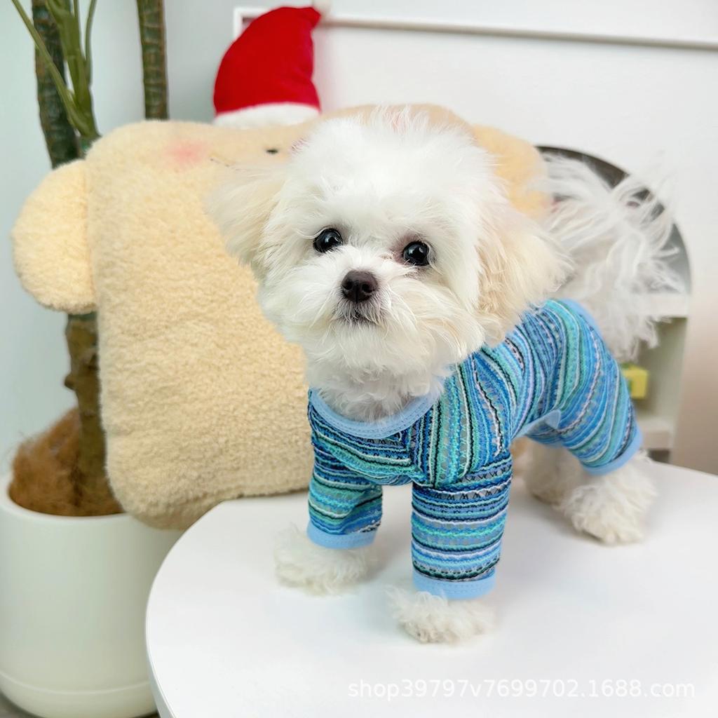 Dog four-legged clothing summer thin pet hollow woven breathable small dog clothing than bear