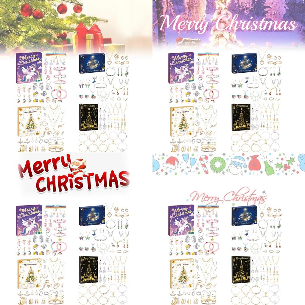 Festive Christmas Themed Earrings Gift Box With Heart And Geometric Designs For Women