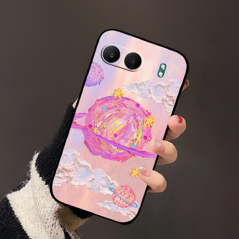 For OnePlus Nord 4 5G Phone Case Cute Cartoon Flowers Black Silicone Soft Back Cover For OnePlus Nord 4 5G ShockProof