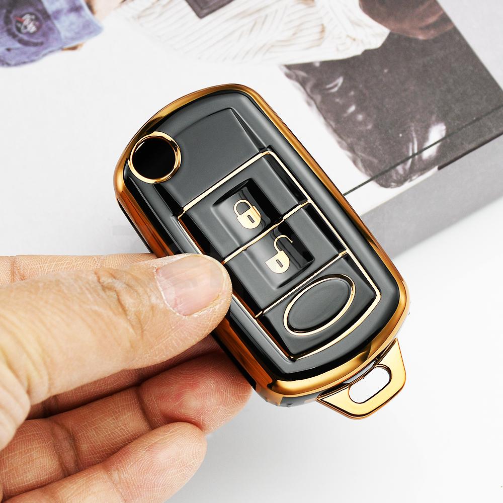 Keyless Protector For Land Rover Range Rover Sport Lr3 Discovery Gold Edge Tpu Auto Shell Fob Holder Accessories