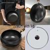 Traditional Handmade Hammered Iron Stir-Fry & Milk Pan - Non-Stick Smooth Surface