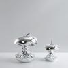 Resin Handicraft Silver Apple Artificial Fruit Sculpture Abstract Apple Core Decorative Figurines Room Decoration Accessories