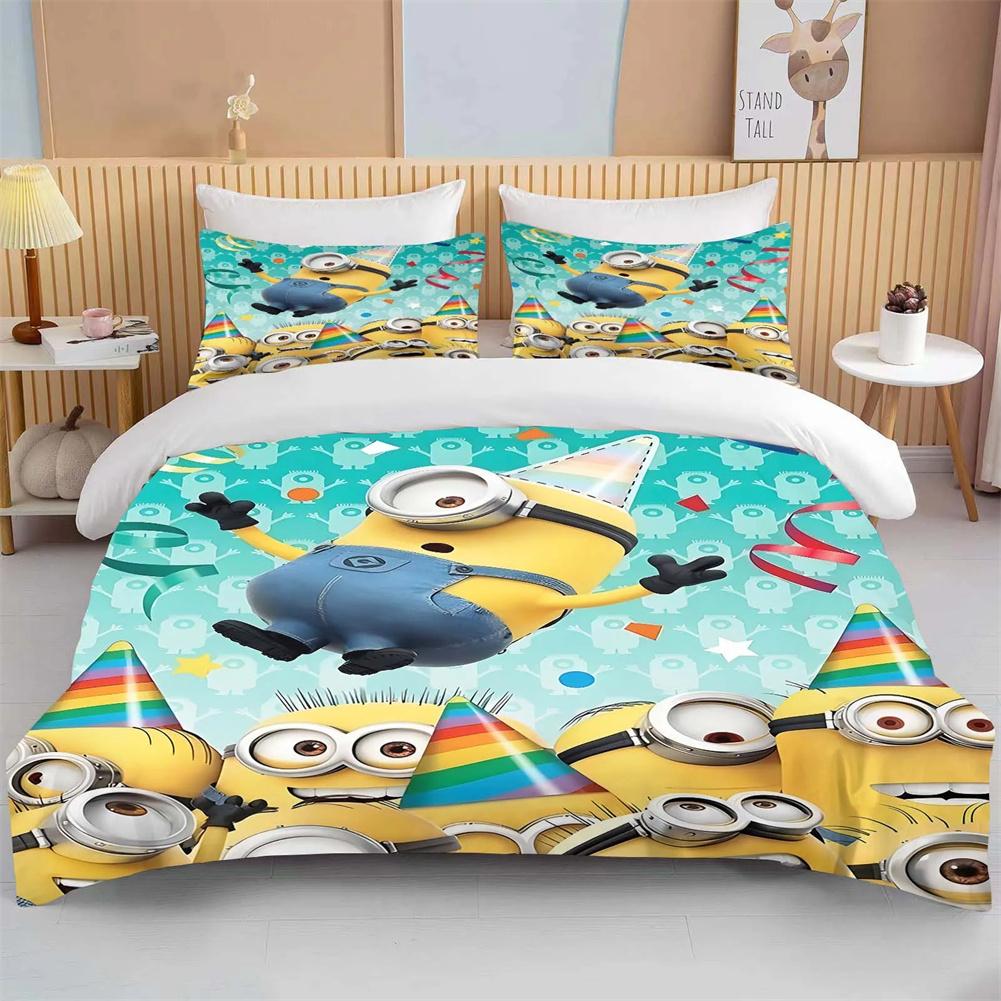 3D Yellow People Duvet Cover Pillowcase Bedding Bedroom Decor Children Gift Adult Single Double Bed Large Sizezip Duvet Cover