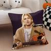 Grunge American Handsome Singer K-Kurt Cobain Cushion Cover Throw Pillow Cover Hidden Button Durable Polyester Chair Cushion