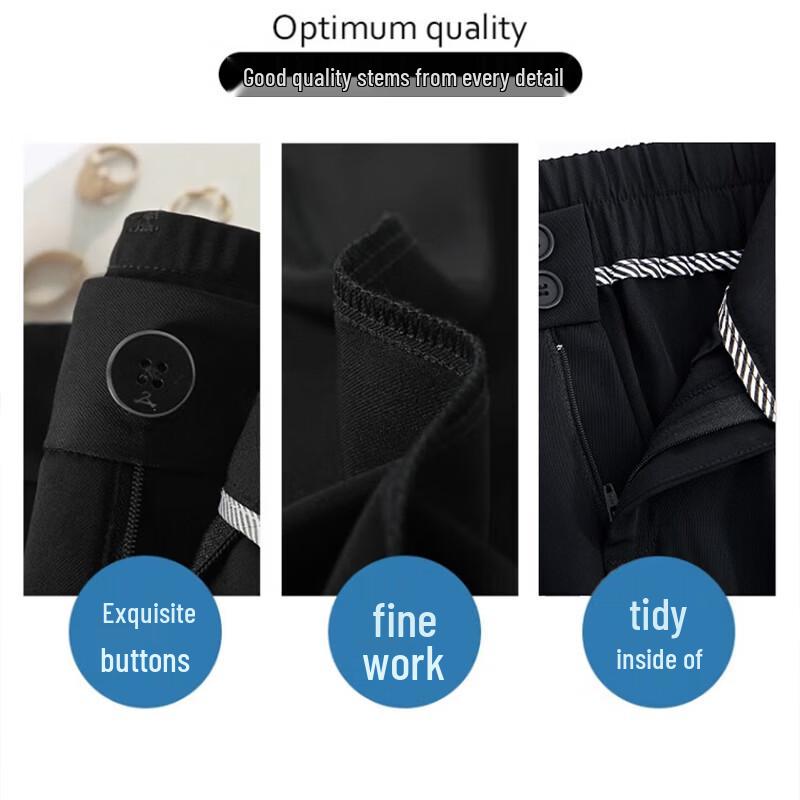 Langsha Women's Anti-Wrinkle Draped High-Waist Straight Suit Pants