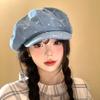 Cloud Retro Bow Beret Japanese Newsboy Cap Trendy Octagonal Cap  Streetwear