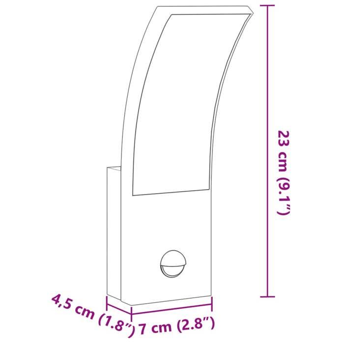 VidaXL Appliques murales LED d'extérieur avec capteurs 2 pcs blanc, éclairage mural LED d'extérieur, lampe murale de jardin, 4006267