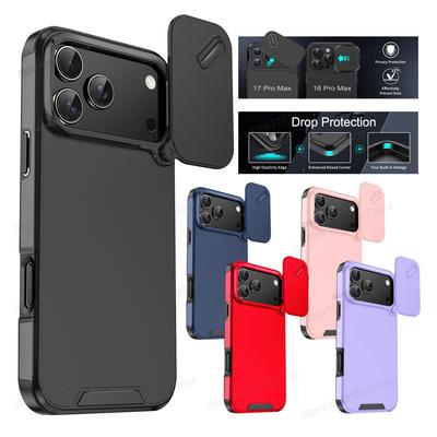 Slide Camera Protect Cover For iPhone 17 16 Pro Max Shockproof Armor Phone Case For iPhone 11 12 13 14 15 Pro Max Plus 16e Cases