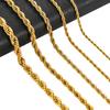 2/3/4/5/6mm Stainless Steel Twisted Rope Chain Necklace for Men Women Gold Color Plated Neck Chains Choker Metal Jewelry Gift