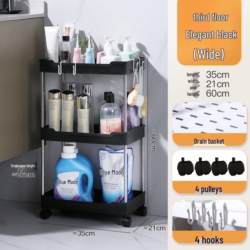 Mehrschichtiger Aufbewahrungswagen für Badezimmer, Küche und Wohnzimmer