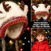 Windproof Knitted Deer Antler Hat Plush Fur Festival Christmas Antler Hat New Cycling Cap  Outdoor