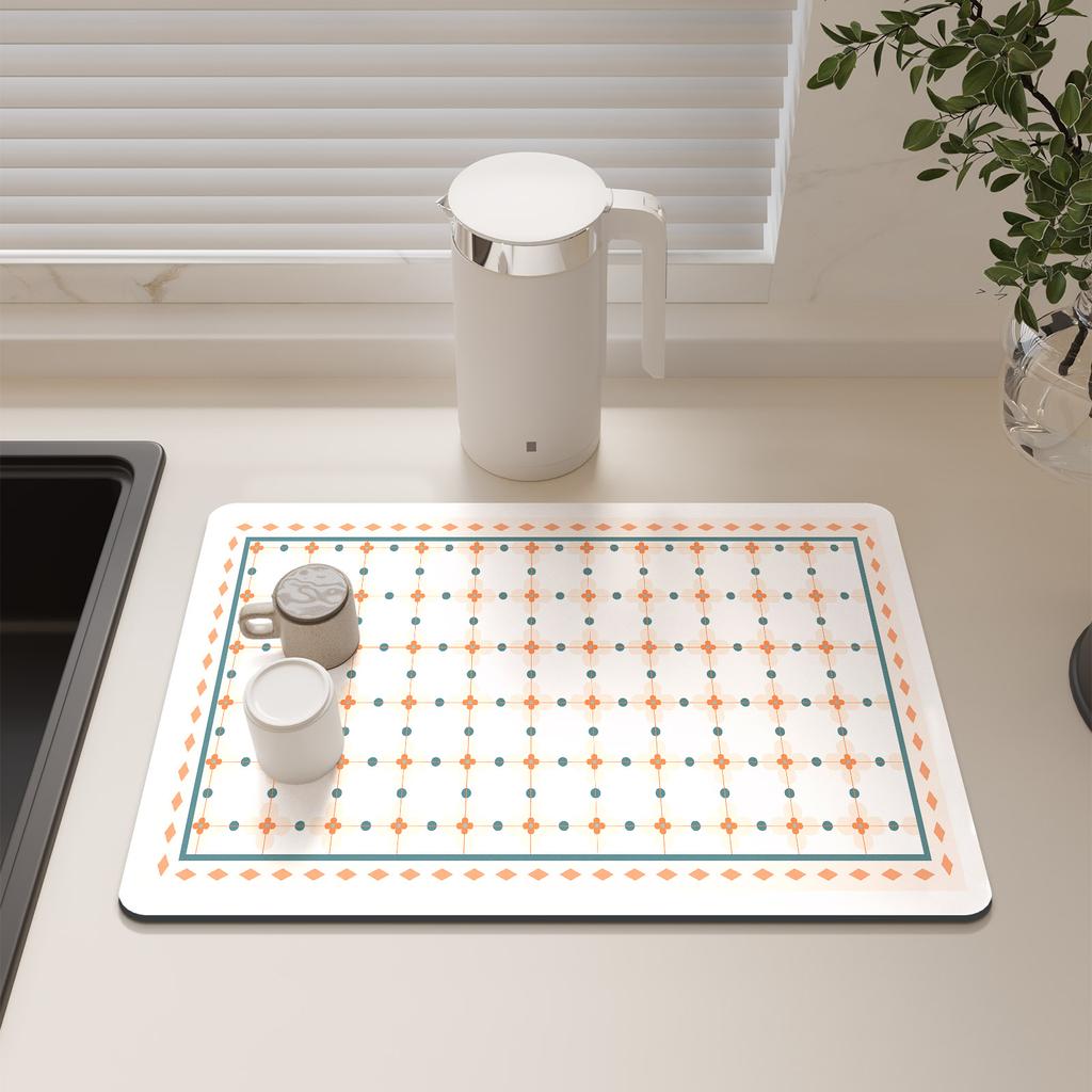 Super Absorbent Kitchen Dish Drying Mats Non-slip Coffee Drain Pad Quick Dry Tableware Kitchen Faucet Placemat Dinnerware