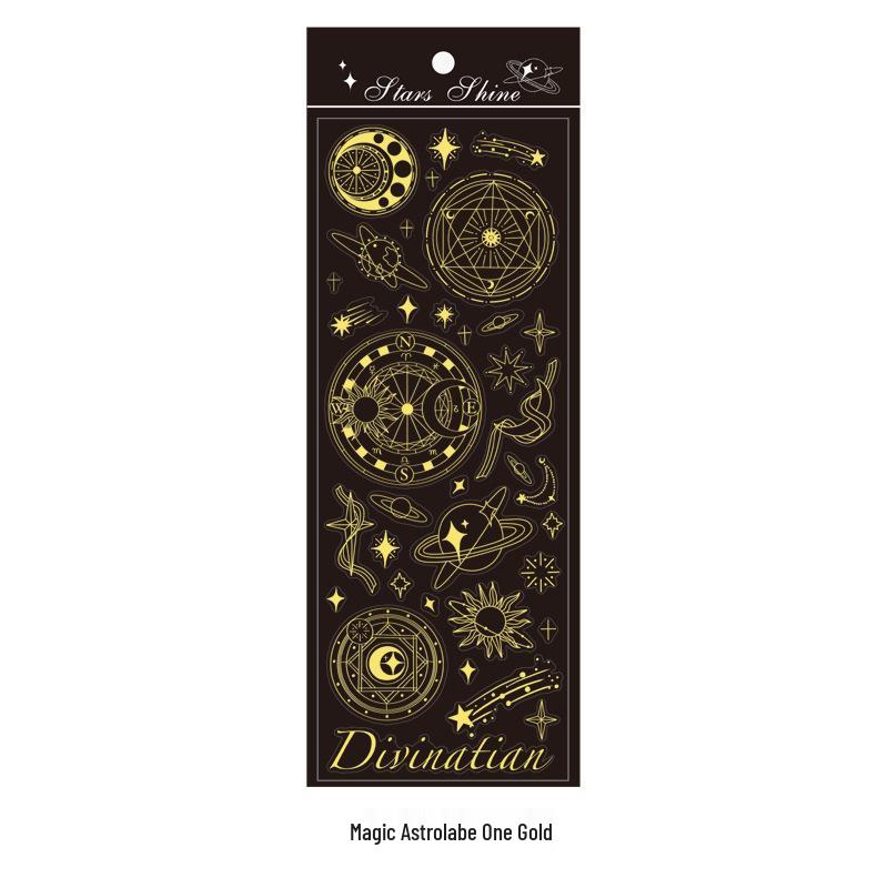 Starry Shine Series Laser DIY Collage Stickers - Waterproof Journal & Board Material