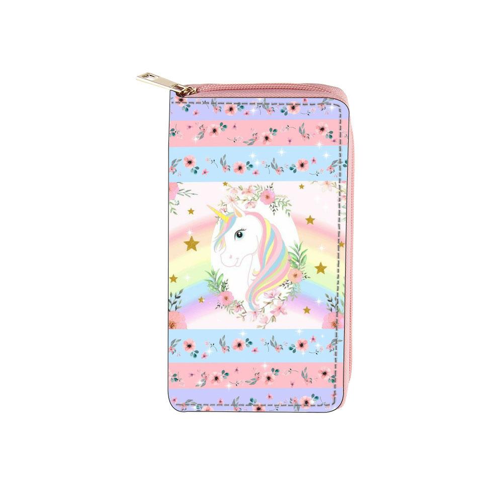 Unicorn long zipper wallet wallet digital proofing