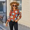 Autumn and Winter Large-sized Women's Sweater, Flower-patterned Long-sleeved Round-neck Knitted Sweater, Fashionable Base Layer