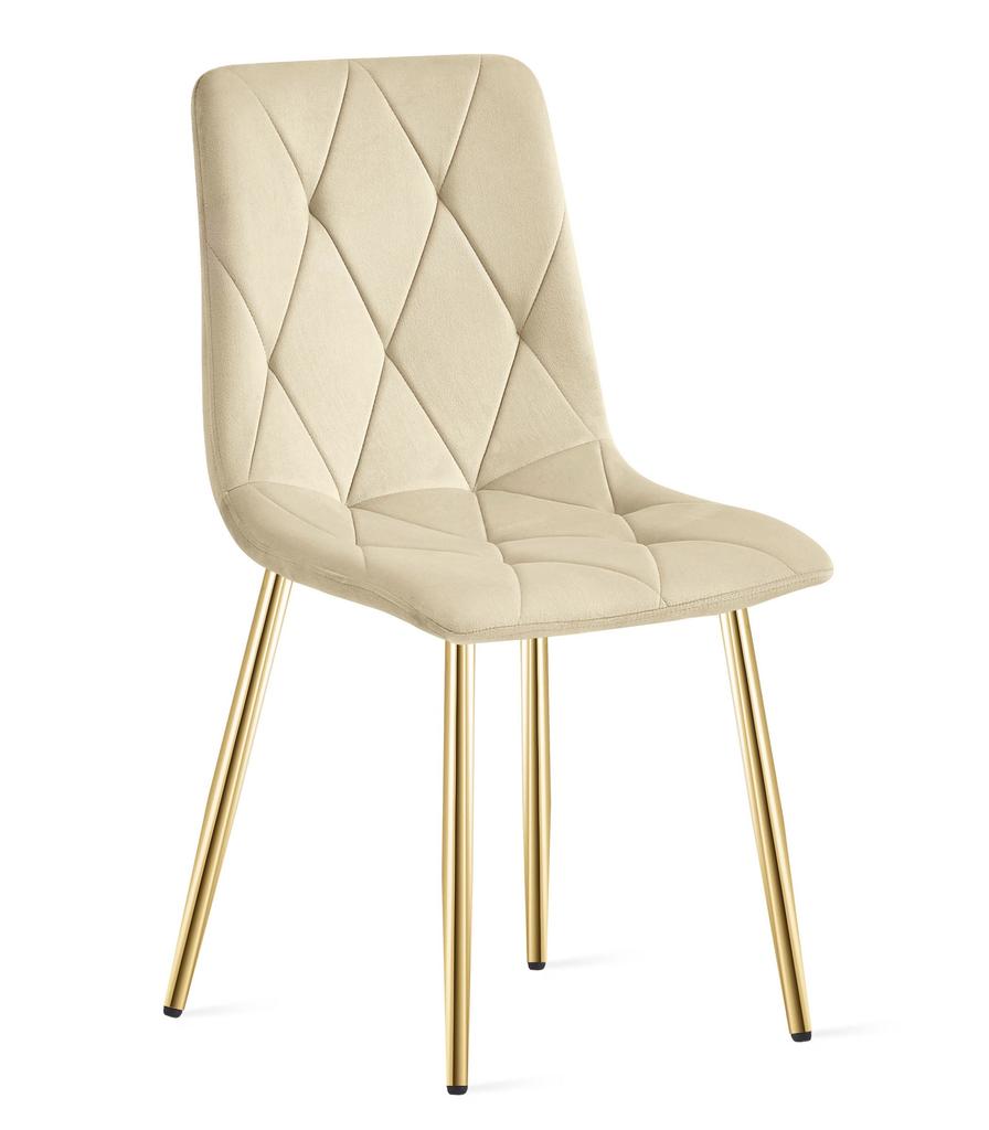 LIBRA Chair - Light Beige Velvet / Gold Legs X 2