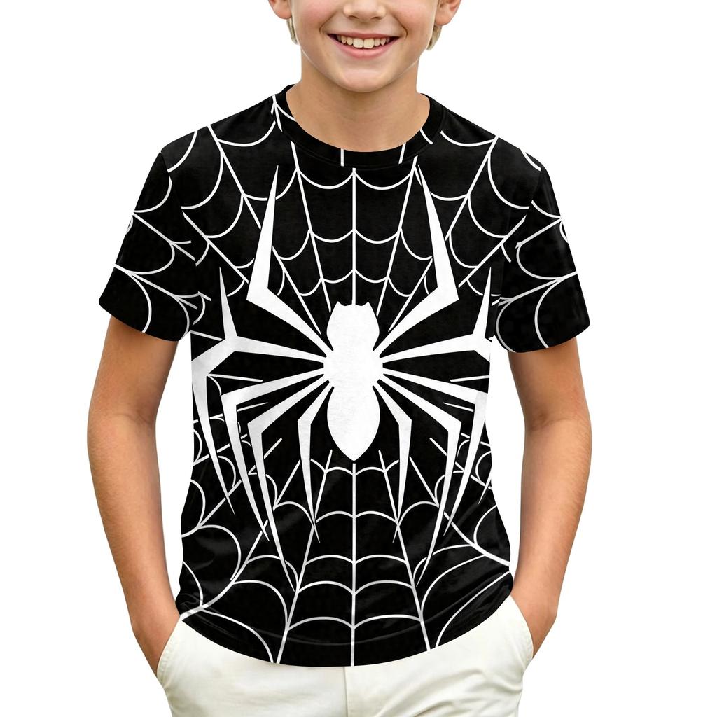 Kids' Short Sleeve Neck T-Shirt with Graphic Print for Casual Daily Wear