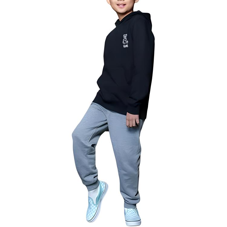 Vans Bavlněná ležérní jednoduchá mikina s kapucí Dětské topy Černá VN000G31BLK