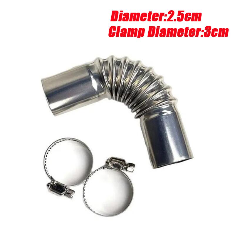 90Elbow 15cm 60cm 120cm 25mm With Clamps Exhaust Pipe Tube Elbow Connector For Car Heating Parts Eberspacher Webasto Boat Heater