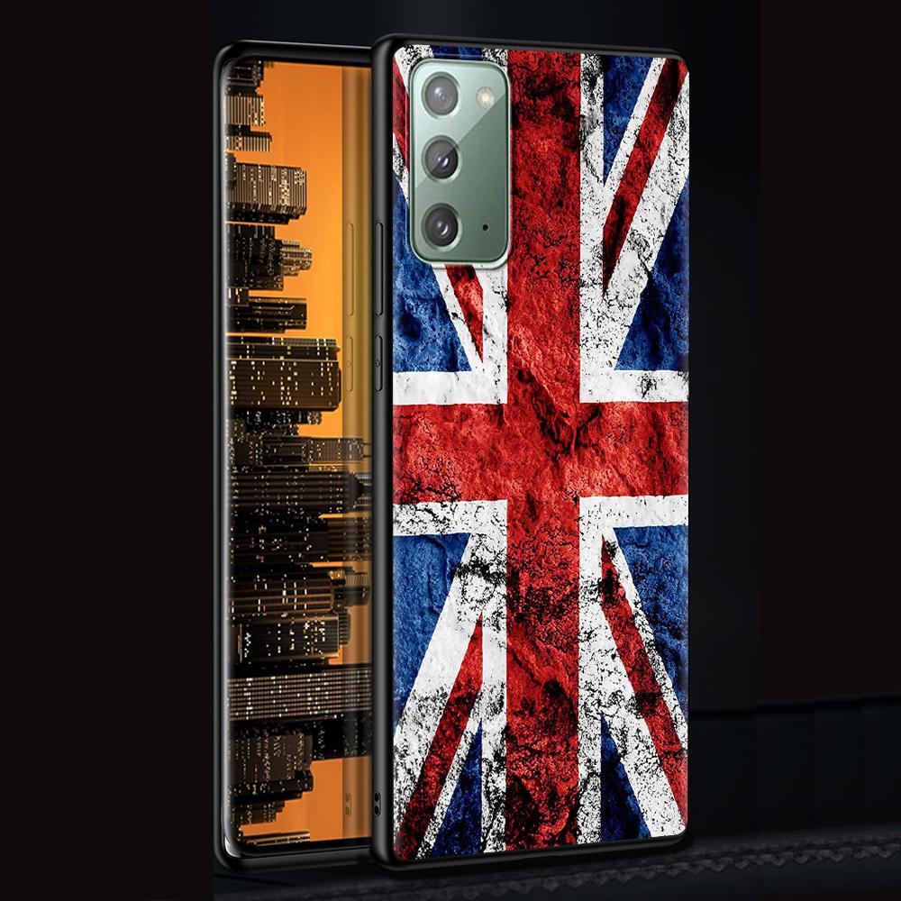Drapeau Royaume-Uni Londres Étui pour Samsung Galaxy Note 20 Ultra 10 Lite 9 8 A12 A52 A51 S20 FE A50 A21s Noir Coque de Téléphone Souple