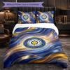 Leeds United Football 3 Piece Bedding Set Soft Duvet Cover Set with Pillowcases Printed Bedroom Decor Set for Home