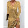 GMXIA Spring and Autumn Fashion Elegant Sexy V-neck Dress