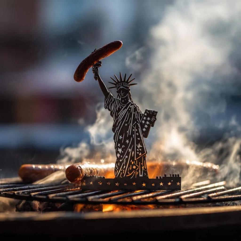 Grilovací stojan Přenosný držák na hot dogy Kovový Kreativní Vtipné Grilovací příslušenství Pro Kuchyňské akce Grilování Kempování Zahrada