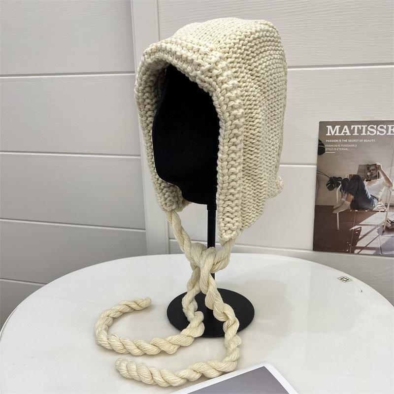 

Большая доска милая шапка-накидка женская осень и зима студенты уличная теплая защита от холода ушей лоли шапка-пуловер average size 54- 62CM бежевый