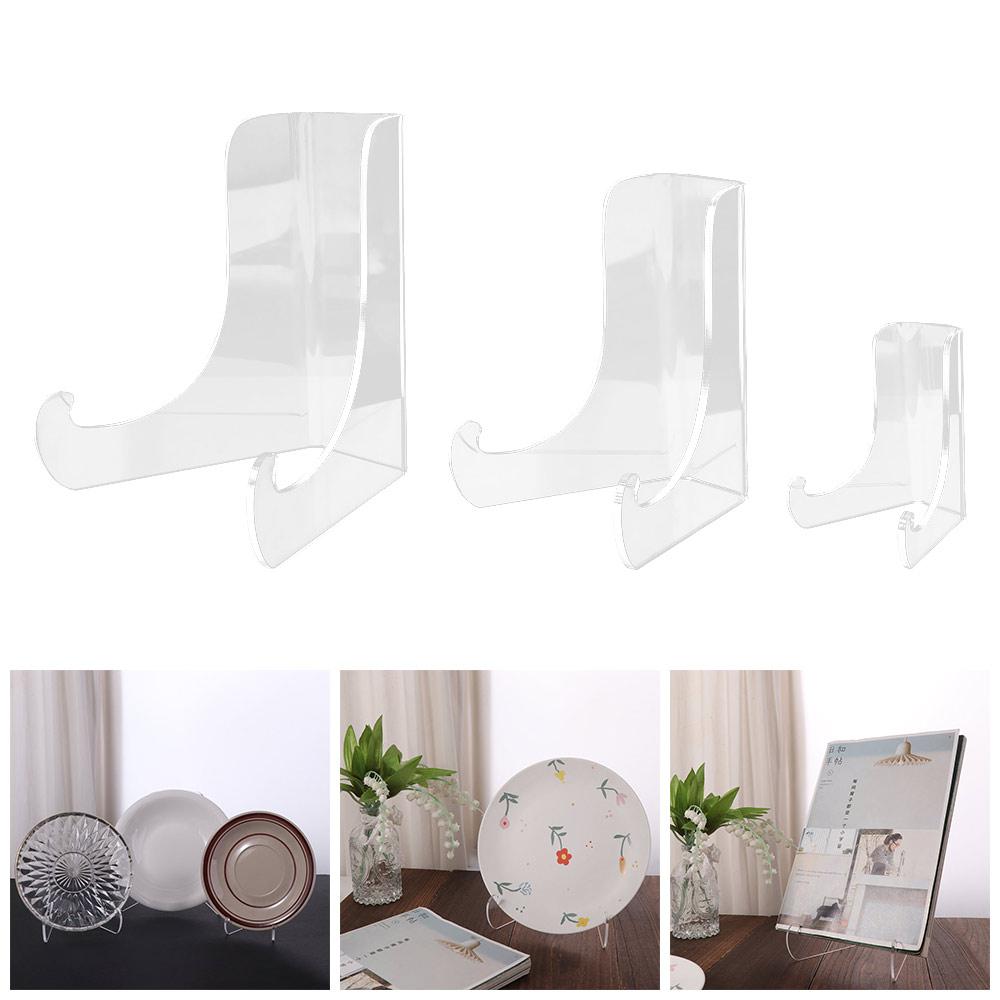 Tablet Holder Acrylic Flat Plate Stand 60-Degree Angle Clear Display Easel Stand Multipurpose Back Book Stand Displaying