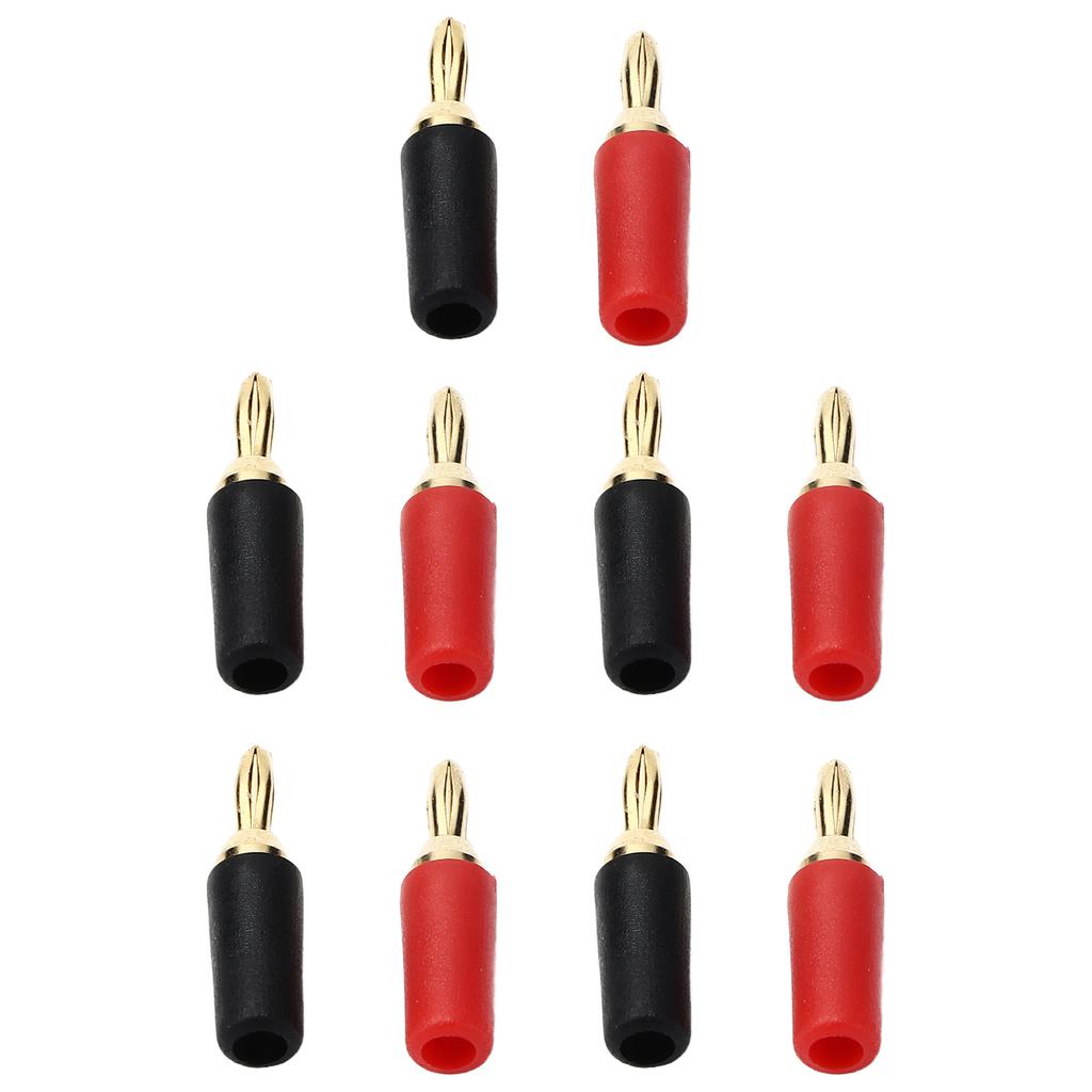 5 Sets 2,5mm Bananenstecker Messing Vergoldet Löten Männlich Lautsprecheranschluss Rot und Schwarz