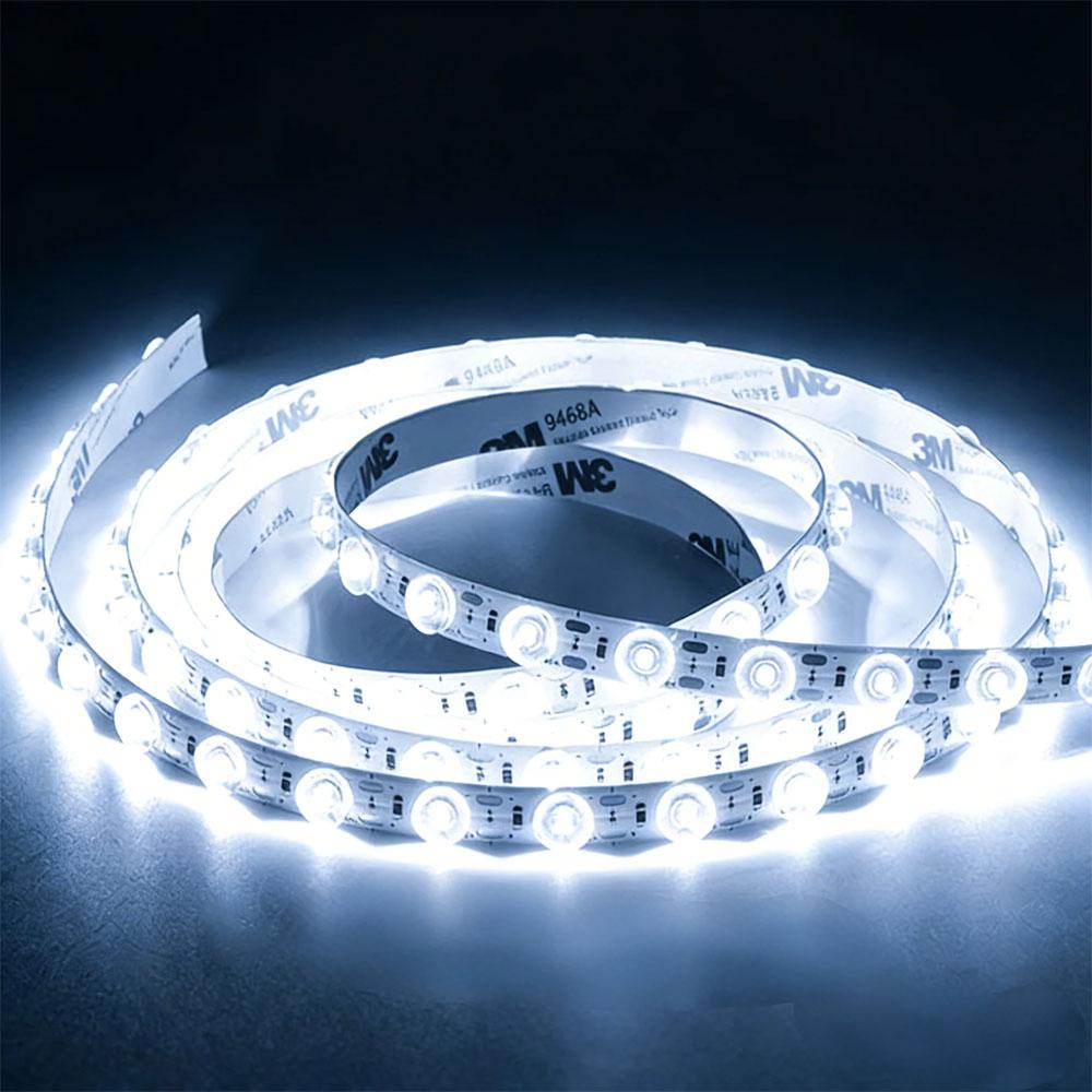 24V LED Strip Light 12mm 48LEDs/M Flexible Rope Light SMD with Lens Self-Adhesive Tape for Bedroom Mirror DIY Home Decoration