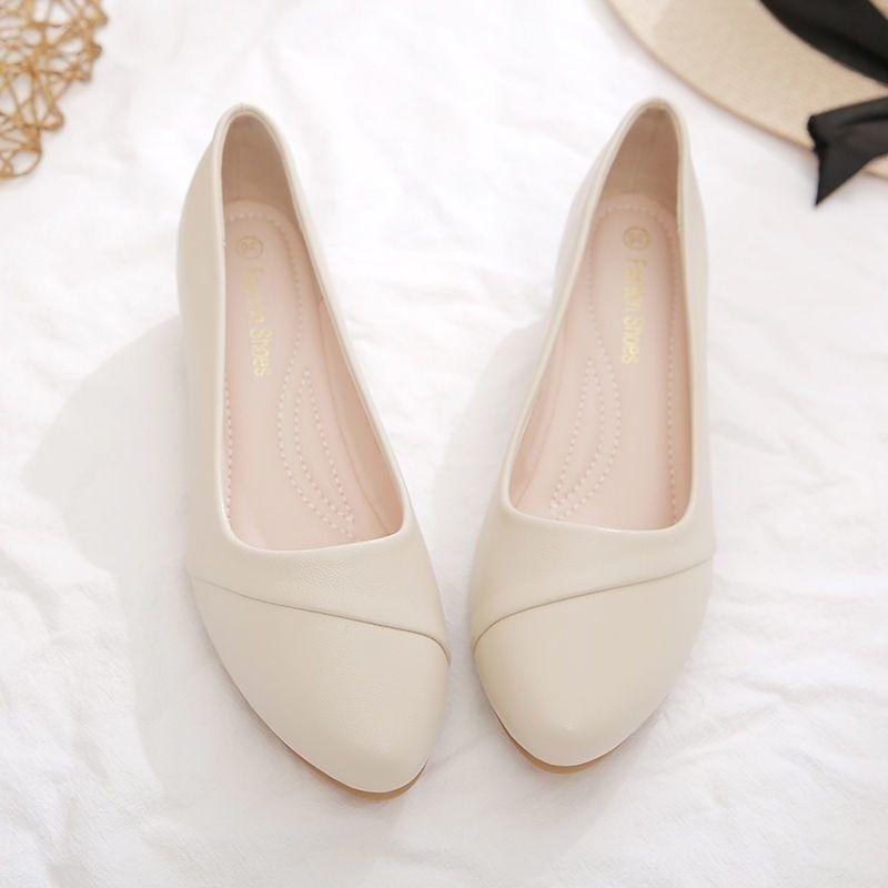 Бренд Мама Одиночные Туфли Женские Мелкий Вырез Мягкая Подошва Туфли Медсестры Фасоль Противоскользящие Женские Удобные Туфли для Беременных Женщин W 41 бежевый 3130₽