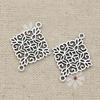 10Pcs Antique Silver Plated Square Flower Charm Connectors For Making Bracelet Handmade Diy Jewelry Accessories 28X22Mm