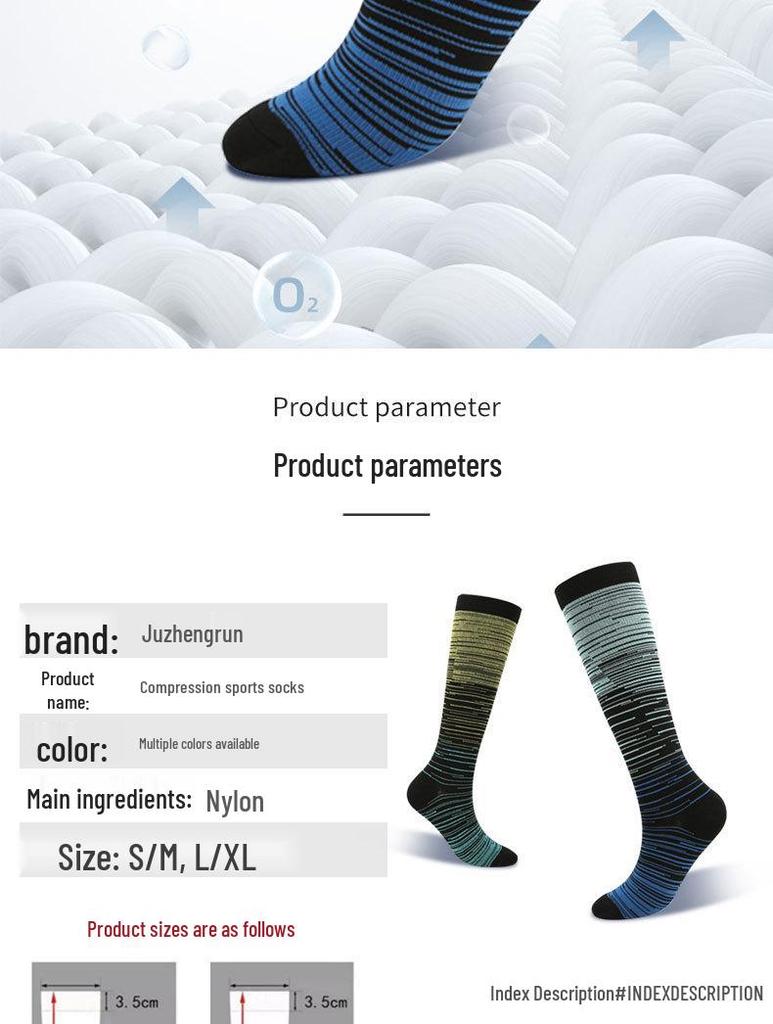 Unisex Cross-Border Compression Socks - Perfect for Sports, Running, Yoga; Knee-High, Calf-Length; Leg Slimming.