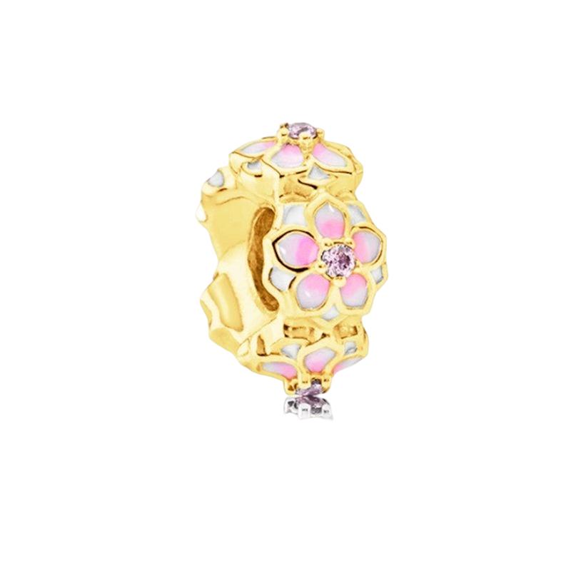 Sparking Gold Plated Charm Beads Dangle Original Snake Fit Copper Bracelet Necklace Beads For Diy Jewelry Women Gift