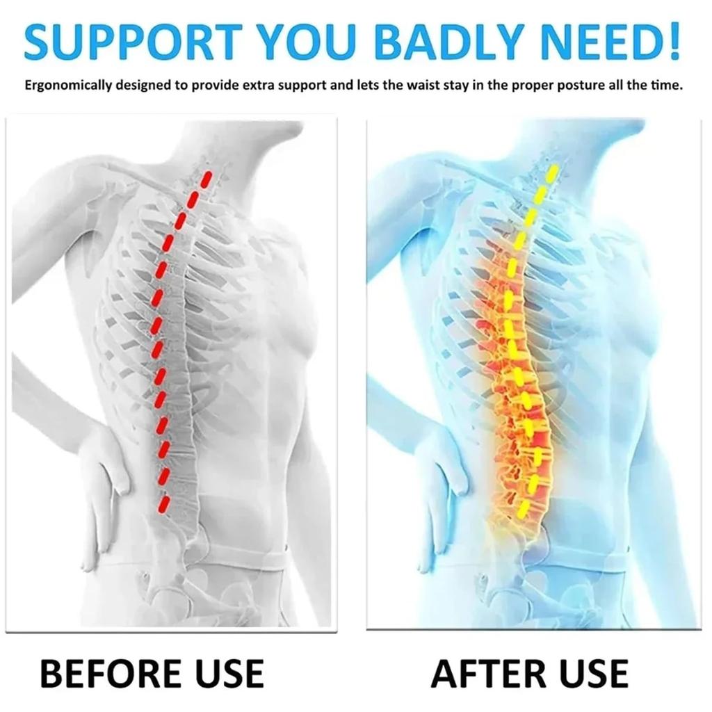 Back Lumbar Support Belt with Steel Plate Waist Protection Belt for Men and Women Spine Decompression Adjustable Back Brace for Lower Back Pain Relief
